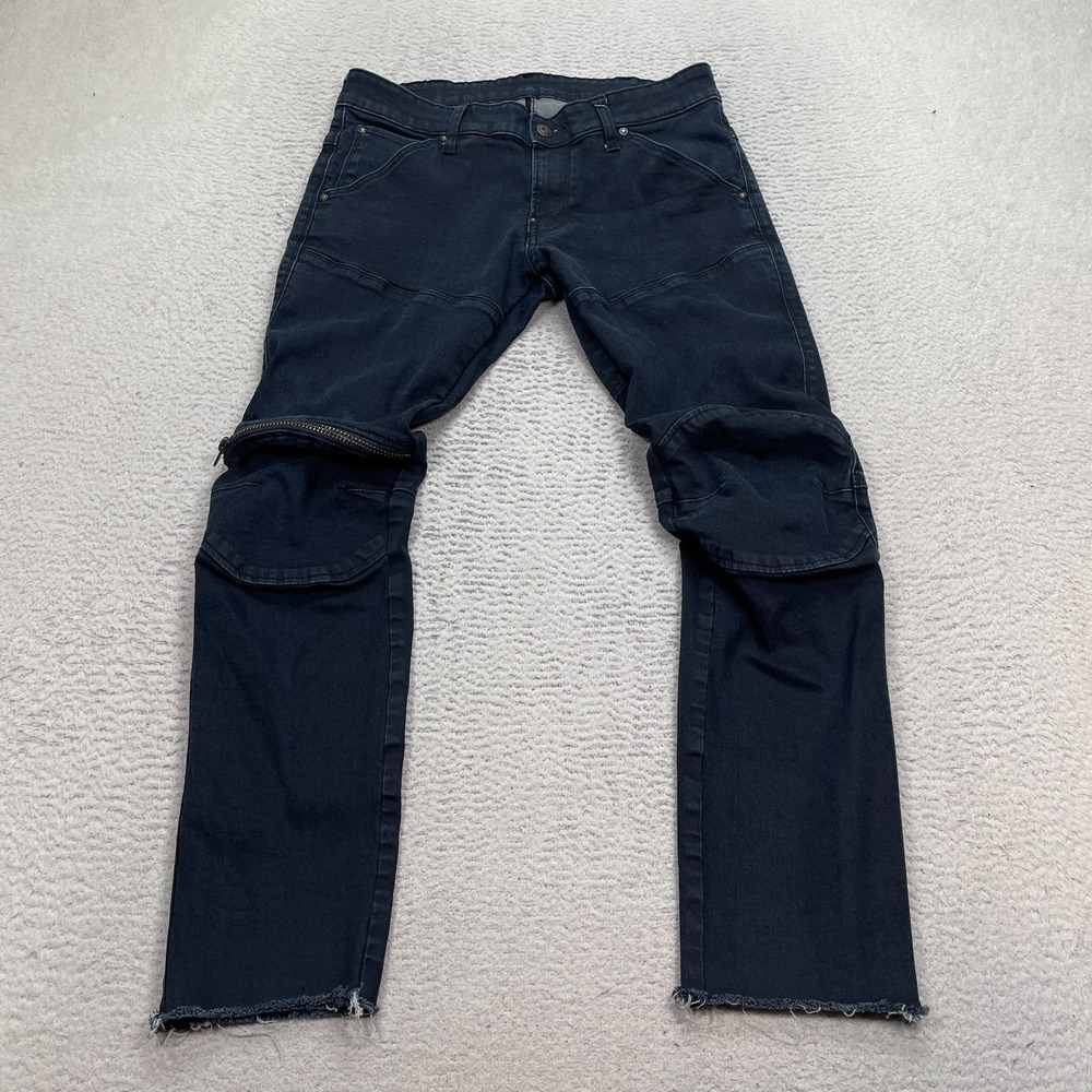 G-Star Raw Jeans Men's Size 32 (Fits 30X29) 3D Zip Knee Skinny Denim raw hem